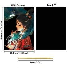 Traditional Chinese Art DIY Scratch Drawing, Chinese Style Scratch Painting, Artistic Painting Set & Scratch Tool Kit, Perfect DIY Craft Gift For Friends & Loved Ones, Birthday Gifts, A Random Style - Random Style - View 2