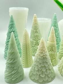 Christmas Tree Scented Candle Mold DIY Christmas Tree Handmade Soap Diffuser Stone Plaster Home Decor Mold - Christmas Tree - View 2