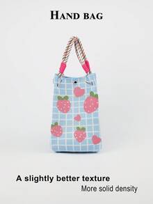 1pc Fresh Fruit Knitted Large Capacity Lightweight Handbag, Suitable For Commuting, School, Travel, Portable Matching With Clothes, All Seasons - Multicolor - View 11