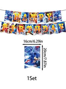 Sonic 刺蝟貓主題派對餐具，適用於節日派對、生日、居家裝飾、廚房配件、禮品 - 彩色 - 查看 13