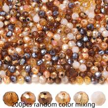 100-200pcs Brown Glass Crystal Beads Mixed Spacer Beads 4/6/8mm Classic Shiny Multi-Faceted Perforated Loose Beads, Suitable For DIY Jewelry Making, Necklace, Bracelet, Earring Craft Materials, Jewelry Making Beads, Bracelet Components, Shiny Bead Design, Exquisite Craftsmanship Beads - Brown - View 10