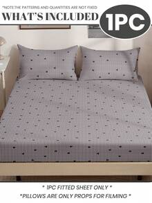 1pc Fitted Sheet, Soft And Comfortable Mattress Protector, Bedroom Use, All Season, Dust-Proof And Anti-Slip, Geometric Pattern Flat Sheet, Suitable For Twin, Full, Queen, King Size Beds, Machine Washable (Pillowcase Not Included) - Multicolor - View 2
