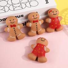 Cute Gingerbread Man Squishy Toy - Slow Rebound Soft Stress Relief Finger Toy, Suitable For Kids And Girls, Christmas Gift Cute Squishy - Multicolor - View 2