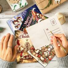 Set Of 32 Whimsical Christmas Mouse Postcards - 4X6 Inches Retro Journal Paper, Classic Pinup Artwork, Collectible Decorative Cards For Scrapbooking & Craft Projects - Sets - View 2