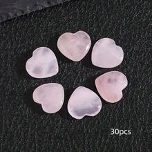 Heart-Shaped Pink Quartz Crystal Bag, Polished Mini Portable Crystal Stone, Suitable For Reiki Energy Balancing And Meditation, Perfect Valentine's Day Gift For Women - Pink - View 7