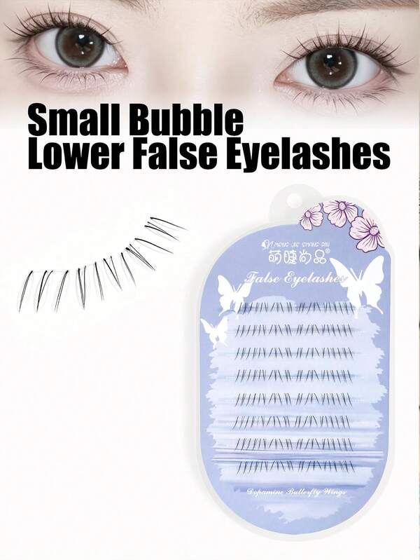 MENGJIESHANGPIN Mengjie Shangpin 64-Cluster Small Bubble Lower Eyelashes | Single Cluster Segmented, Lively & Natural, Eye-Enlarging, Essential For Photography, Clear Korean-Style Makeup