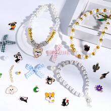 QIAO DIY Custom Dog Pearl Necklace Making Kit With Decor Pendant Craft Tools Accessories Adjustable Pet Jewelry Collar Set For Puppy Small Medium Dogs - Multicolor - View 5