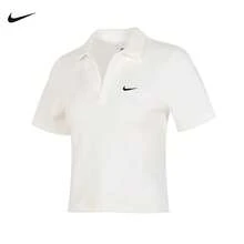 Nike New Women's Sportswear Knitted Collar Short Polo Shirt - White - View 7