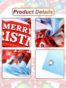 1Pc Christmas Backdrop Cloth With Santa Claus&Reindeer&Christmas Tree Design, Merry Christmas Hanging Background Cloth, Photo Booth Backdrop, Party Backdrop Banner, Backdrop Decoration, Christmas Decoration, Xmas Decor, Home Decor - Christmas a - View 12