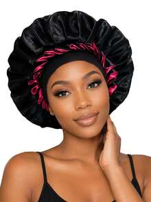 CONFLASS Bohemian Style Ruffle Double Layer Satin Sleep Bonnet, Soft Luxurious Reversible Silk Satin Hair Cap, Elastic Curly Hair Nighttime Hair Protection Cap - Multicolor - View 10