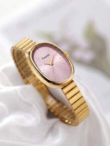 1pc Women's Casual Luxury Versatile Minimalist Vintage Quartz Watch Suitable For Daily Wear - Gold - View 1