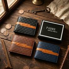 Billetera corta de piel auténtica para hombre, plegable con múltiples ranuras para tarjetas, ideal para regalo y uso diario - NS19 - Ver 2