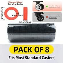 8pcs Luggage Wheel Covers, Shock-Absorbing Universal Wheel Noise Reduction Pads, Luggage Wheel Protection Accessories, Silent Wheel Covers, Travel Suitcase Wheel Protection Covers, Dedicated Luggage Wheel Protection Covers - Multicolor - View 2