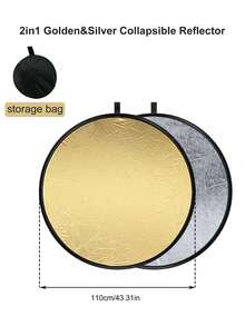 A4尺寸 30cm/60cm 2合1/3合1 反光板 金色/銀色迷你便攜攝影反光板 可折疊戶外拍攝補光板 人像攝影補光板 便攜可折疊 戶外自拍道具 - 彩色 - 查看 12