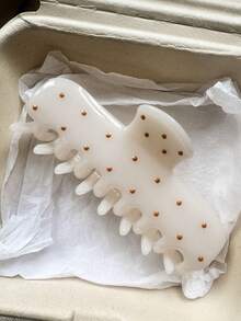 3pcs/1pc Women's 12cm/4.72in Red Brown White Polka Dot Glossy Lightweight Plastic Hair Clips Fashion Versatile Premium Elegant Minimalist Solid Color Hair Claws Hair Accessories Suitable For Thick Coarse Hair Daily Outing Casual Party Commute Vacation Hair Tie Ponytail Hair Bun Washing Face Bathing Makeup Outfit Matching Hair Accessories Headwear - Multicolor - View 3