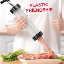3 Sizes Manual Sausage Stuffer Tubes, Push-Pull Sausage Machine | Manual Sausage Filling Tubes, Sausage Filling Tools, Sausage Making Casing, Home Sausage Stuffer, Suitable For Camping, Outdoor Kitchen - Transparent - View 5
