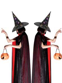 Halloween Black Pointed Witch Hat Classic Wizard Hat Cosplay Party Costume Accessory Gothic Wide Brim Witch Hat For Women And Girls - View 9