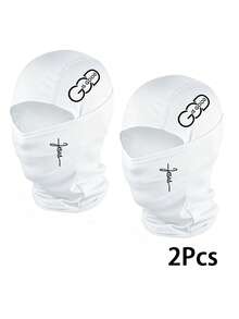1/2Pcs Faith Letter Print Windproof Balaclava Helmet Liner, UV Dust Protection Full Face Neck Gaiter, Breathable Motorcycle Cycling Ski Sports Head Wrap - Multicolor - View 12