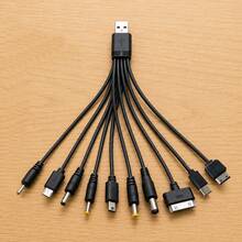 10-In-1 Universal Multi-USB Charging Cable, Multi-Plug Connector Adapter With Type C, Micro USB, Mini USB And DC Interfaces (5.5/4.0/3.5/2.5/2.0), Suitable For Phones, Tablets And Home Electronic Products - Multicolor - View 2