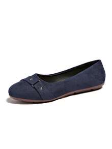 Shoes > Women's Shoes > Women's Ballet Shoes Comfortable Lace-Up Round Toe Flat Casual Shoes, Suitable For Walking, Driving And Formal Occasions - Royal Blue - View 2