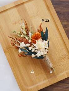 1/2/6/12/20pcs Boho Mini Artificial Flower Bouquet Set, Small Vase Tabletop Floral Decor, Envelope Gift Box Ornaments - Multicolor - View 10