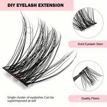 LIMEIKAI 120 Clusters False Eyelashes, 8-16mm, Thin Natural, D Curl, Fluffy Clusters, DIY Eyelash Extension, Eyelash Clusters, Individual False Eyelashes, False Eyelashes, False Eyelashes - C - View 10