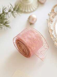 Christmas, Halloween, Thanksgiving, New Year, Valentine's Day Velvet Ribbon - Single-Sided Satin, Edged With Gold Metallic Thread, For DIY Handmade Bows, Christmas Tree Decoration, Gift Wrapping. - A - View 16