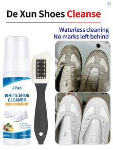 200ml Reichhaltiger Schaum Weiß Sneaker Reiniger Set, Wasserloser Schuh Fleckentferner, Rückstandsfreie Schuh Reinigungspaste für Trainer, Leinwand, Leder, Wildleder Schuhe. Tiefenreinigung und Aufhellung von Leinwand, Leder, Wildleder Schuhen - Liquida - Übersicht 1