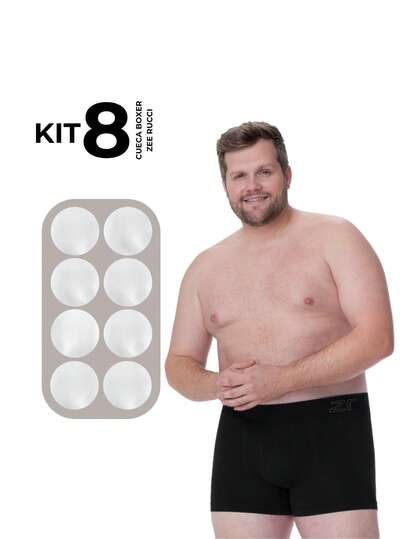 Kit 8 Cueca Boxer Plus Size Masculino Zee Rucci Original Adulto Masculina Premium
