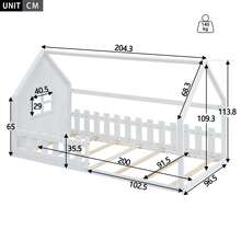Bed Frame Kids House - 90x200cm - 白色 - 查看 6