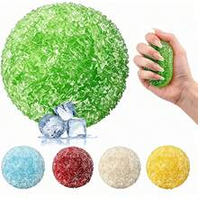 1pc Multicolor Fruit Smoothie Ball Soft Toy, Candy-Coated Texture Candy Stress Relief Fingertip Toy, Glossy Elastic Squeeze Toy, Cute Sweet Food Bag Charm, Suitable For Teenagers Daily Relaxation - Multicolor - View 6