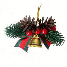New Christmas Red Fruit, Pine Needle, Bow Accessories Gift Box, Garland, Pine Branches, Bells, Christmas Tree Decoration Pendants JLCE - Christmas Bow - Gold - View 8