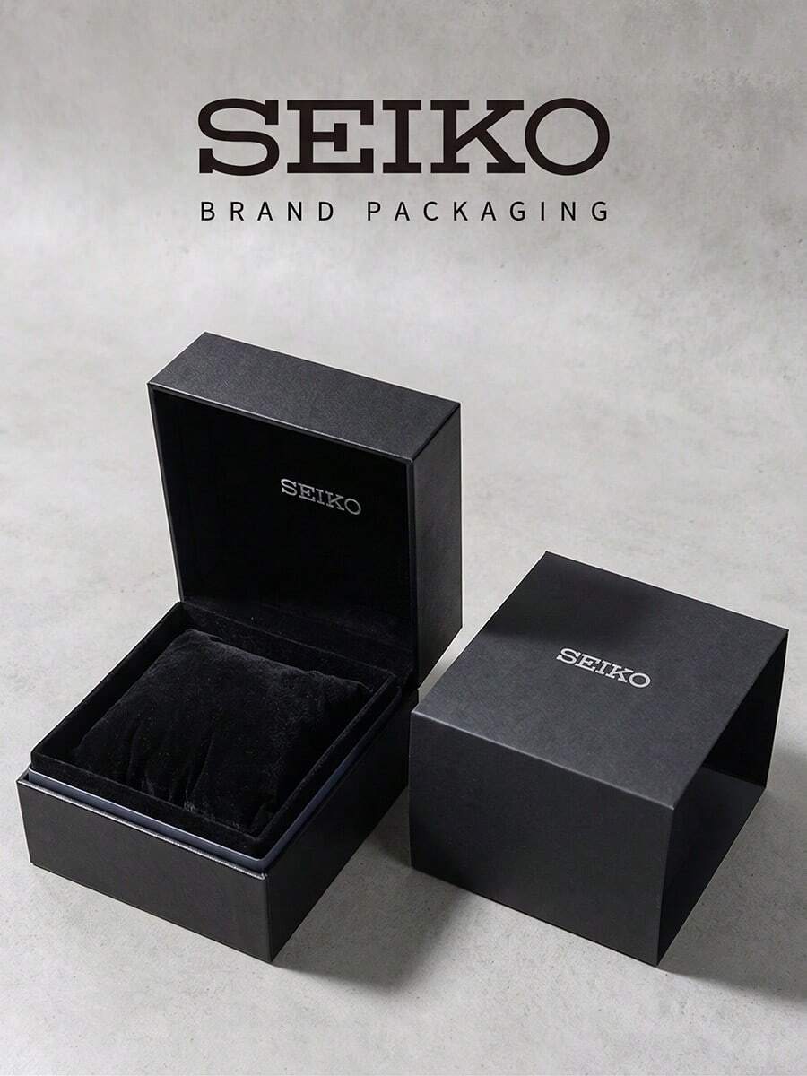 Caja de Reloj Marca Seiko Caja Cuadrada de Cartón con Cojín de Terciopelo Organizador de Almacenamiento Accesorio, Adecuado para Empaque de Regalo Diario en el Hogar - Caja de reloj - Ver 1