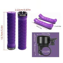 MOTSUV 3pcs Bicycle Accessories Set, Non-Slip Rubber Lock-On Grips, Comfortable Shock-Absorbing Handlebar Covers For Mountain Bike, With End Caps, Bell And Tools - Multicolor - View 2