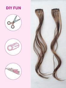 2 PCS Synthetic Bangs,Synthetic Wig With Split Bangs, Clip On Forehead, Natural Seamless, Synthetic Dragon Beard Bangs, And Eight Character Bangs,Suitable For Women's Daily Wear Synthetic Bangs, Halloween - Multicolor - View 5
