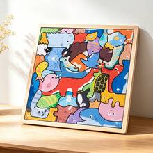 Children's Animal Wooden Block Creative Puzzle, Educational Early Learning Toy, Concentration Training - Multicolor - View 9