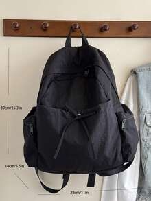 Lightweight Minimalist Large Capacity Backpack - Black - View 5