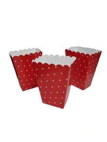 Creative Mariu Cajitas Mesa De Dulces, Candy Bar, Palomera (10 Piezas) - Rojo puntos - Ver 4