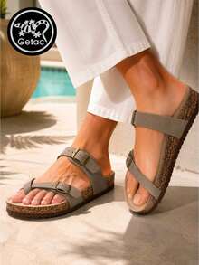 GETAC Women Flat Sandals - Coffee Brown - View 2