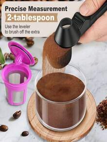 Gelas Ukur & Corong Kopi 2-in-1 dengan Gelas Ukur, Corong Bubuk Kopi Anti Tumpah, Portabel, Sendok Takar Kopi, Memecahkan Masalah Tumpahan dan Pemborosan Bubuk Kopi Saat Memindahkan dan Mengukur - MultiWarna - View 2