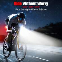 1pc Black ABS Dual LED Bike Front Light USB Rechargeable Power Indicator Super Bright Bicycle Headlight For Night Cycling Mountain Road Bike Riding Lighting - Headlamp - View 5