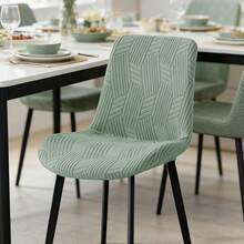 1PC Curved Chair Covers Jacquard Elastic Dining Chair Cover Anti-Dirty Armless Stool Slipcover Washable For Home Wedding Party - Multicolor - View 1