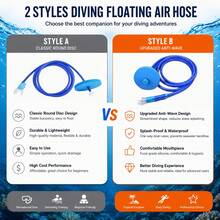 Dual-Tube Diving Snorkel, Anti-Choke Dual-Head Breathing Apparatus, Underwater Breathing Valve Oxygen Supply Device, Silicone Material, 1pc 118.1in/300cm Leak-Proof Design Diving Trainer, Deep Water Oxygen Equipment For Beginners And Adults - Multicolor - View 9