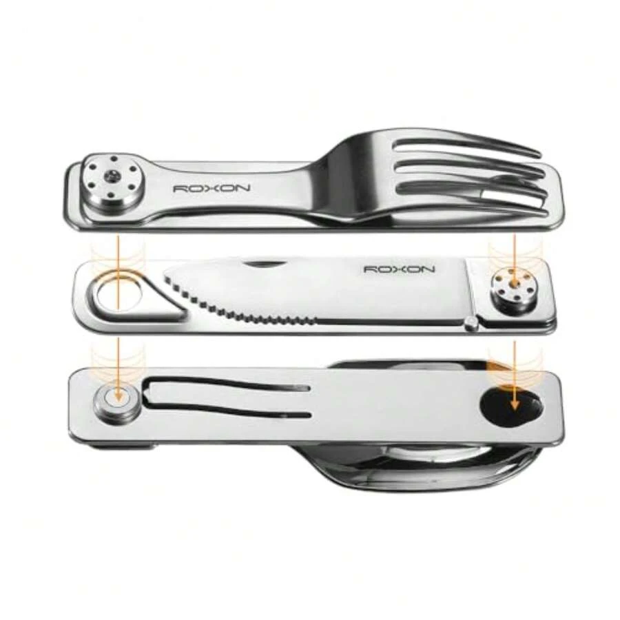 ROXON C1 cuchillo y cuchara desmontables para camping, aptos para acampar y hacer excursiones al aire libre - Pago - Ver 1