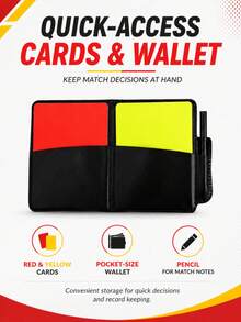 1 Set Perlengkapan Peluit Wasit Sepak Bola, Termasuk Kartu Merah & Kuning, Buku Catatan dan Pensil, Peluit Wasit Stainless Steel, Cocok untuk Olahraga, Sepak Bola, Bola Basket, dll. - MultiWarna - View 6