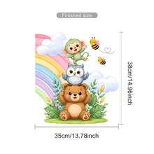 Static Cling Rainbow Animal Window Stickers, Cute Elephant Rabbit Deer Wall Decals, Double Sided Removable Window Glass Film, Cute Cartoon Bedroom Living Room Classroom Balcony Decoration - Animal Window Decals - View 12