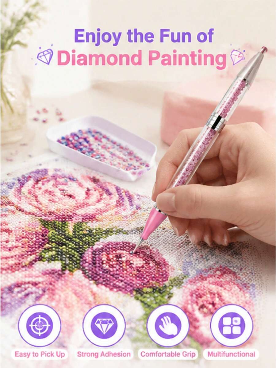Diamond Painting Tools - Self-Adhesive Rhinestone Pen, Dual-Tip Rhinestone/Gem/Crystal Pickup Pen, And Nail Art Rhinestone Pen; Suitable For 5D DIY Diamond Painting, Cross Stitch And Nail Art Decoration; Essential DIY Nail Art Tools.