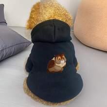 Sudadera con capucha para mascotas para otoño e invierno - Sudadera con capucha de búho lindo para perros - Ropa para mascotas gruesa y cálida - Rosa - Ver 4