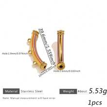 1Pc 18K Gold Plated Vintage Enamel Boho Curved Tube Connector Charms For Jewelry Making, DIY Jewelry Making Supplies For Necklace Bracelet - Connecting Ring - View 9