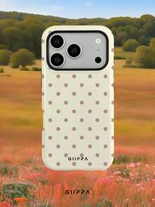 GIIPPA 1件奶油黃底色配粉色波點圖案設計，Phone 17 Pro Max 手機殼，相容於 Phone 16 Pro Max、15 Pro Max、14 Pro Max，韓系高端時尚趣味手機殼，相容於 11/12/13/14/15/16 Pro Max Plus，優雅設計適合男女，送給女友的完美禮物，適用於聖誕節、情人節、復活節、婚禮季和生日！ - 彩色 - 查看 9